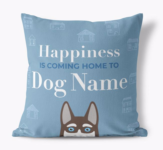 Happiness Is: Personalized {breedFullName} Canvas Pillow